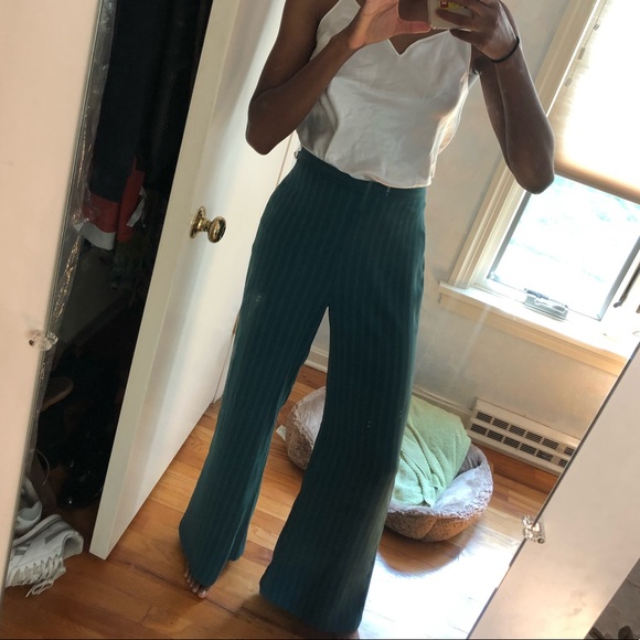 Green high waisted trousers - Picture 3 of 4